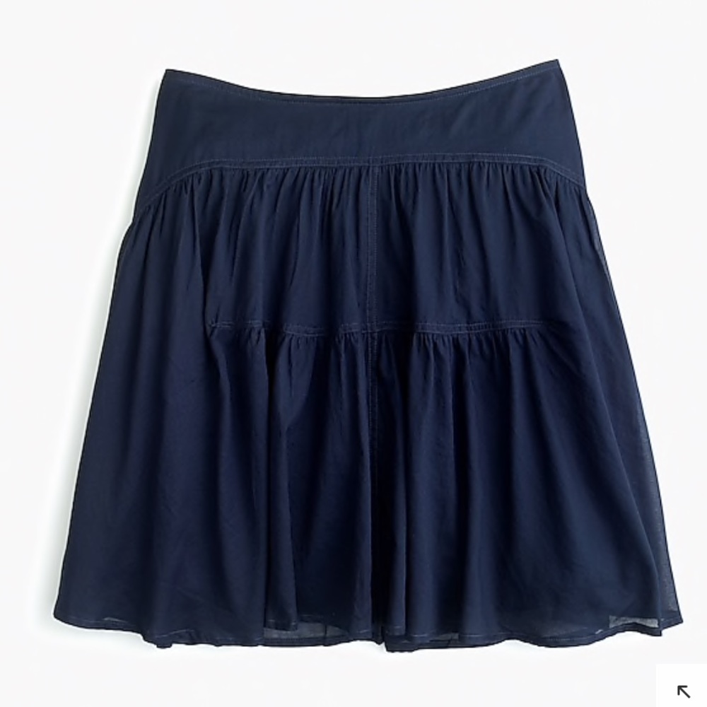 J crew Navy tiered petite mini skirt